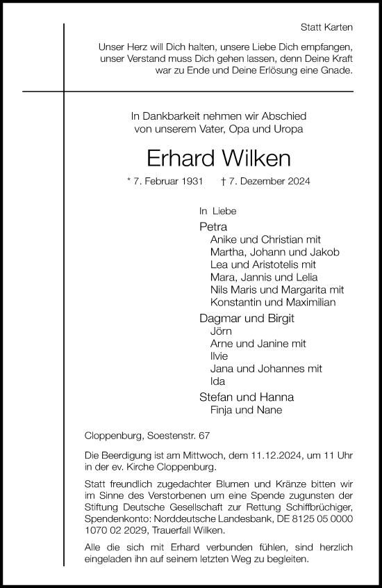 Anzeige von Erhard Wilken von OM-Medien