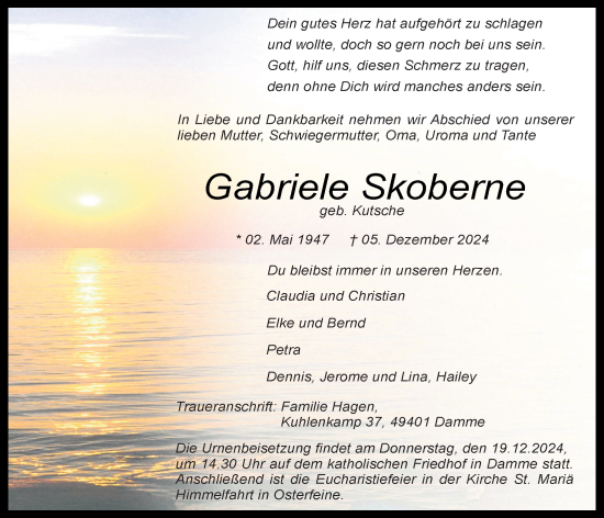 Anzeige von Gabriele Skoberne von OM-Medien