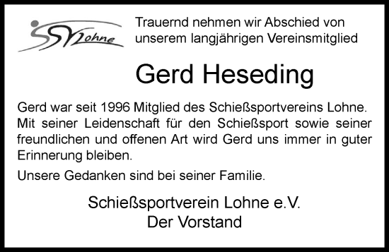 Anzeige von Gerd Heseding von OM-Medien