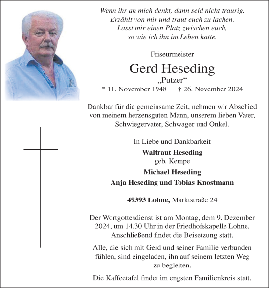 Anzeige von Gerd Heseding von OM-Medien