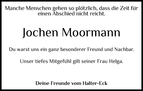 Anzeige von Jochen Moormann von OM-Medien