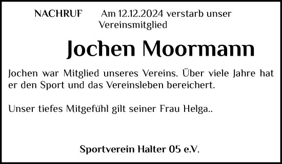 Anzeige von Jochen Moormann von OM-Medien