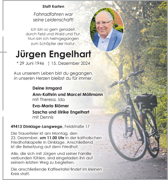 Anzeige von Jürgen Engelhart von OM-Medien