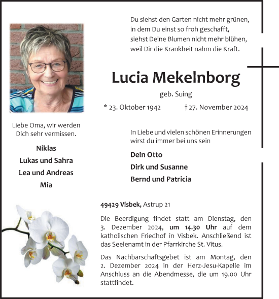 Anzeige von Lucia Mekelnborg von OM-Medien