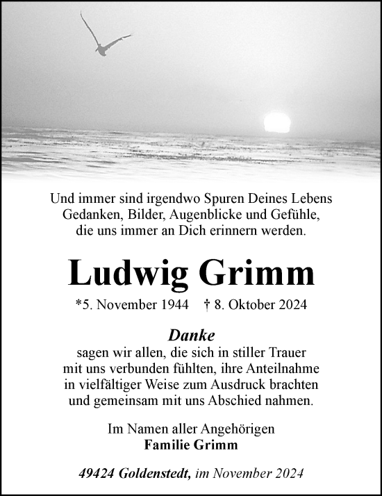 Anzeige von Ludwig Grimm von OM-Medien