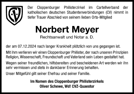 Anzeige von Norbert Meyer von OM-Medien