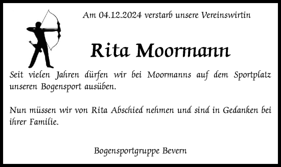 Anzeige von Rita Moormann von OM-Medien