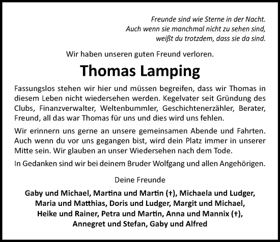 Anzeige von Thomas Lamping von OM-Medien