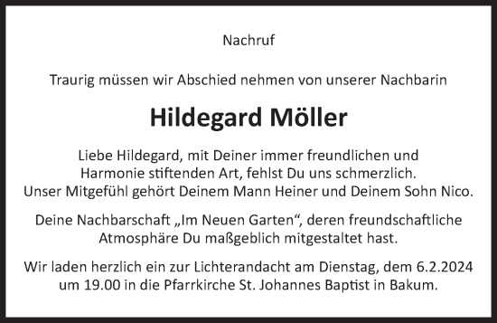 Anzeige von Hildegard Möller von OM-Medien