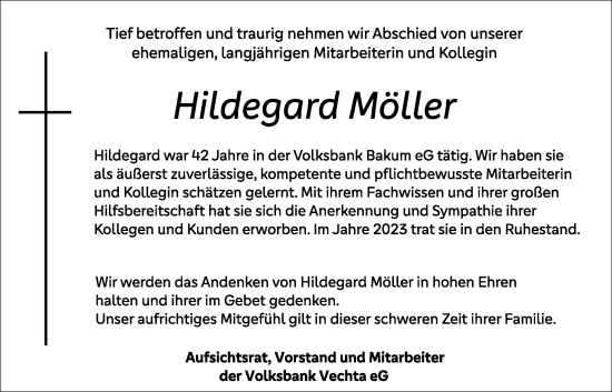 Anzeige von Hildegard Möller von OM-Medien