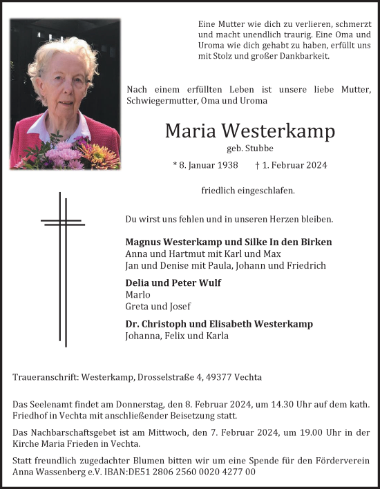 Anzeige von Maria Westerkamp von OM-Medien