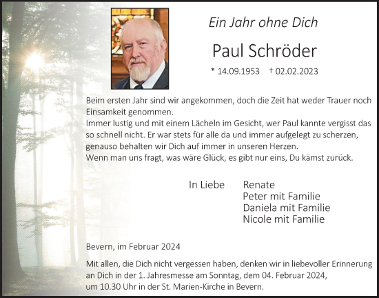 Anzeige von Paul Schröder OMA2205784223-1 von OM-Medien