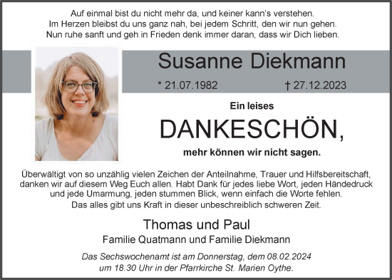 Anzeige von Susanne Diekmann von OM-Medien