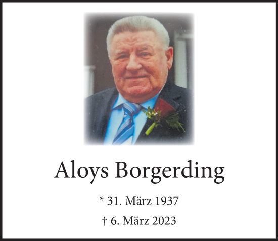 Anzeige von Aloys Borgerding von OM-Medien