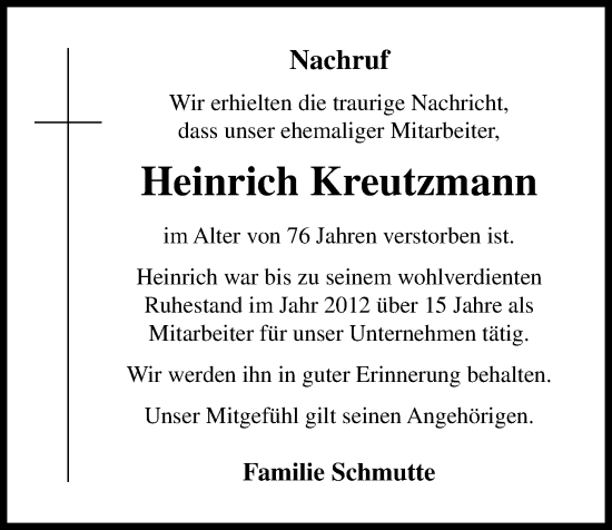 Anzeige von Heinrich Kreutzmann von OM-Medien