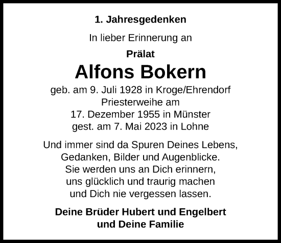 Anzeige von Alfons Bokern von OM-Medien