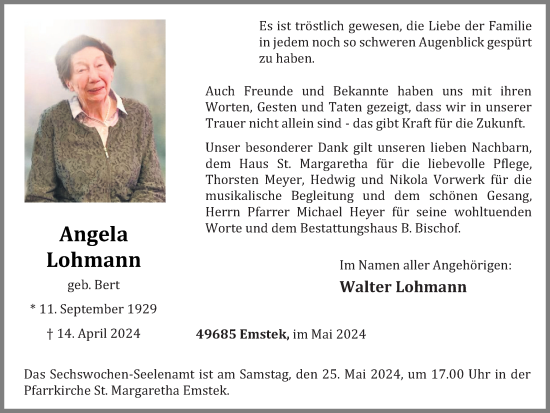 Anzeige von Angela Lohmann von OM-Medien