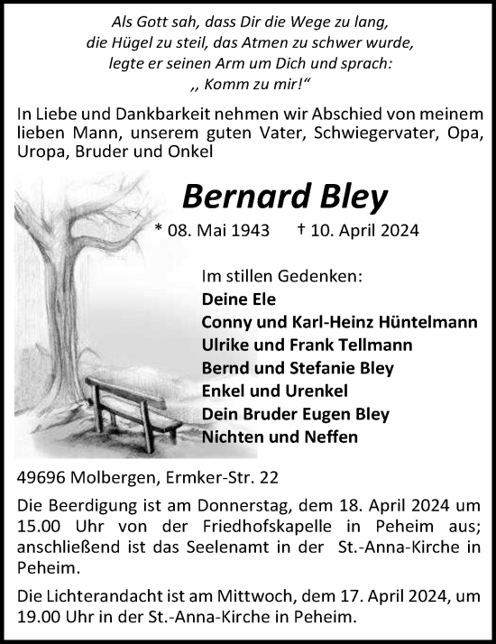 Anzeige von Bernard Bley von OM-Medien