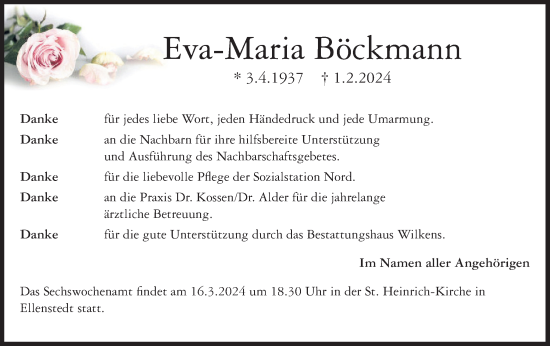 Anzeige von Eva-Maria Böckmann von OM-Medien