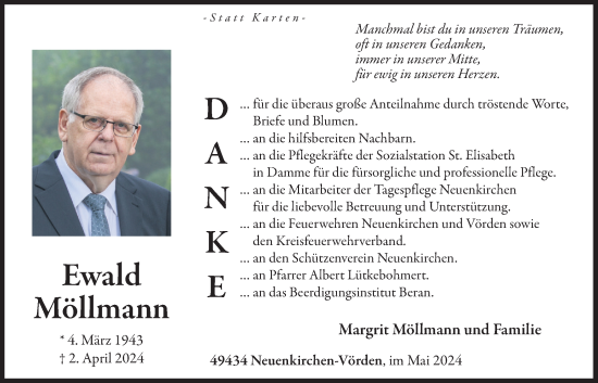 Anzeige von Ewald Möllmann von OM-Medien