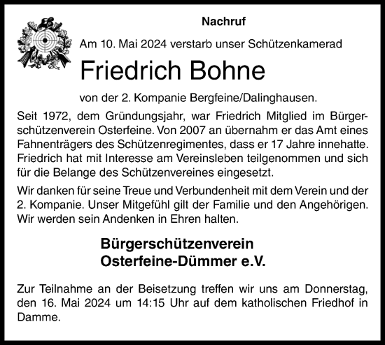 Anzeige von Friedrich Bohne von OM-Medien