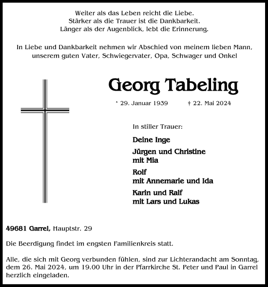 Anzeige von Georg Tabeling von OM-Medien