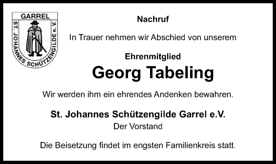 Anzeige von Georg Tabeling von OM-Medien