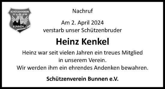 Anzeige von Heinz Kenkel von OM-Medien