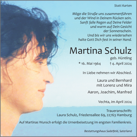 Anzeige von Martina Schulz von OM-Medien