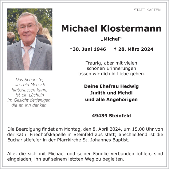 Anzeige von Michael Klostermann von OM-Medien