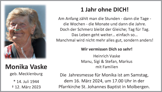 Anzeige von Monika Vaske von OM-Medien