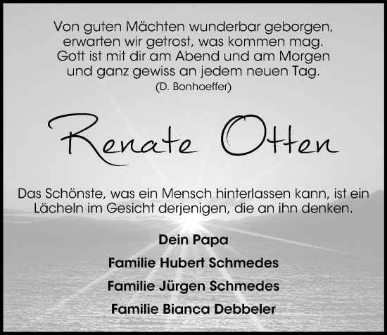 Anzeige von Renate Otten von OM-Medien