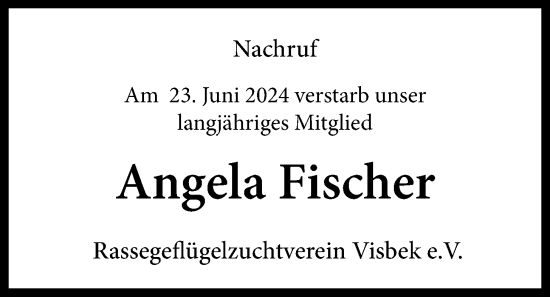 Anzeige von Angela Fischer von OM-Medien