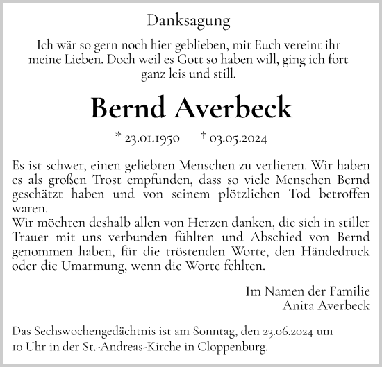 Anzeige von Bernd Averbeck von OM-Medien