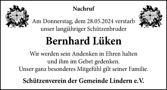 Anzeige von Bernhard Lüken von OM-Medien