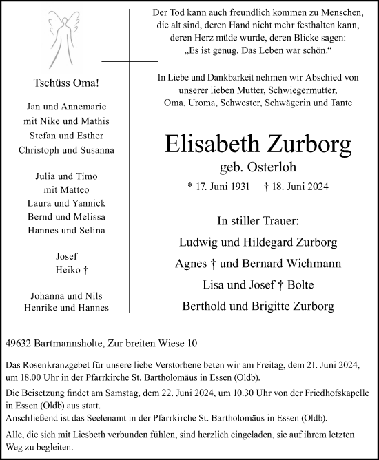 Anzeige von Elisabeth Zurborg von OM-Medien