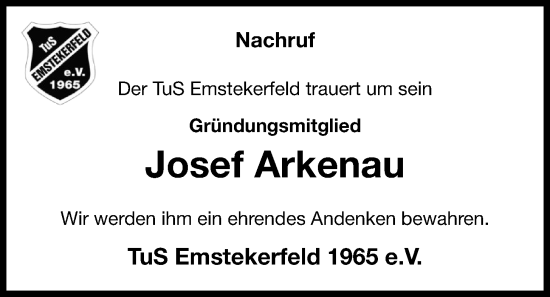 Anzeige von Josef Arkenau von OM-Medien