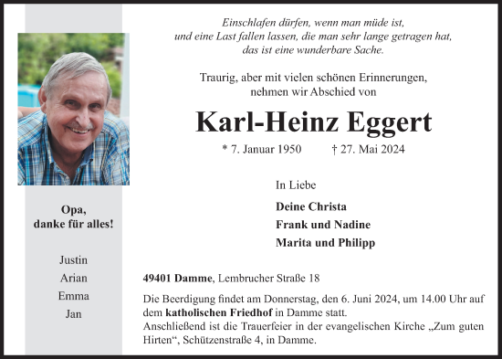 Anzeige von Karl-Heinz Eggert von OM-Medien