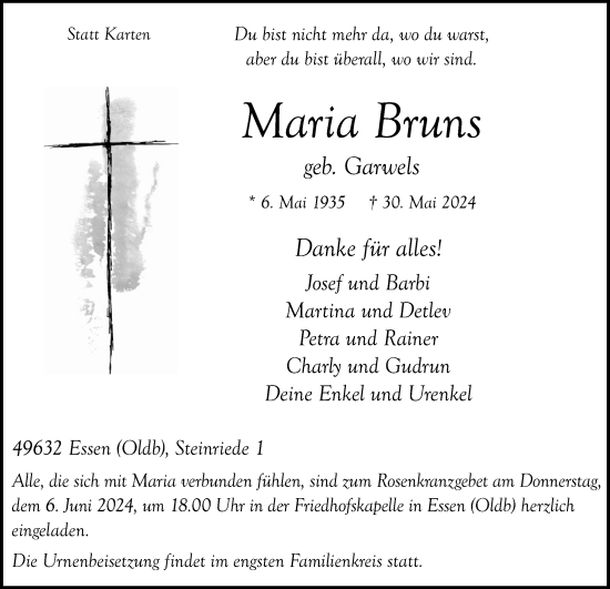 Anzeige von Maria Bruns von OM-Medien