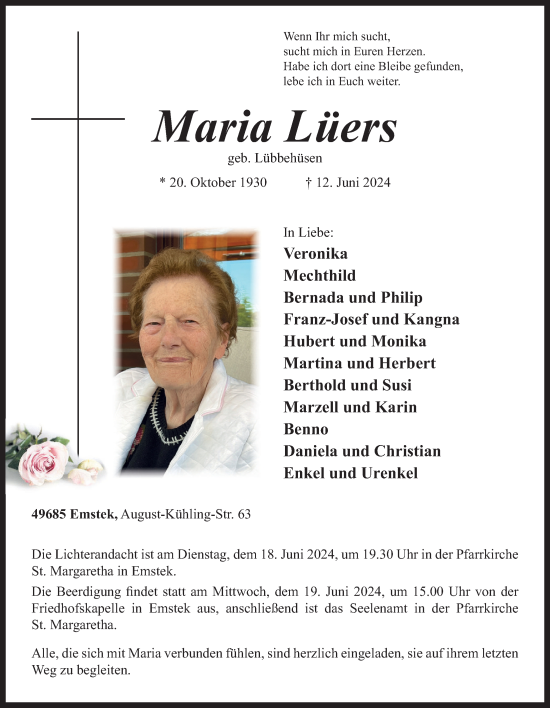 Anzeige von Maria Lüers von OM-Medien