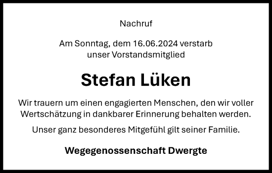 Anzeige von Stefan Lüken von OM-Medien