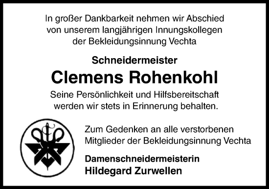 Anzeige von Clemens Rohenkohl von OM-Medien