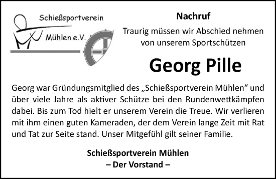 Anzeige von Georg Pille von OM-Medien