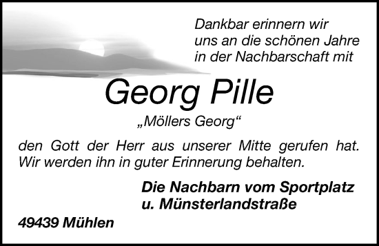 Anzeige von Georg Pille von OM-Medien