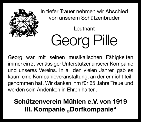 Anzeige von Georg Pille von OM-Medien