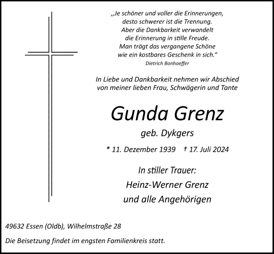 Anzeige von Gunda Grenz von OM-Medien