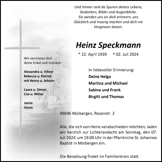 Anzeige von Heinz Speckmann von OM-Medien