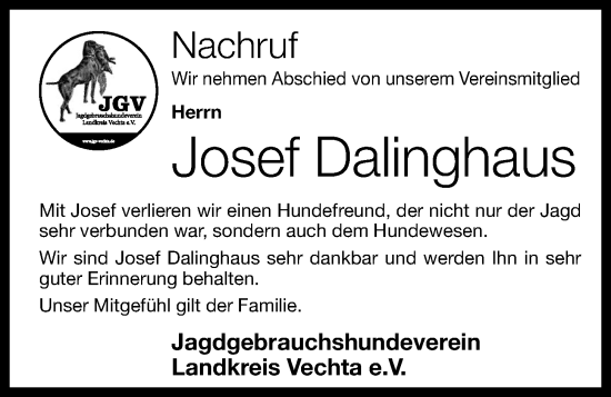 Anzeige von Josef Dalinghaus von OM-Medien