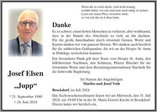 Anzeige von Josef Elsen von OM-Medien