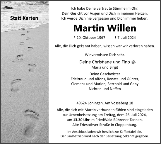 Anzeige von Martin Willen von OM-Medien